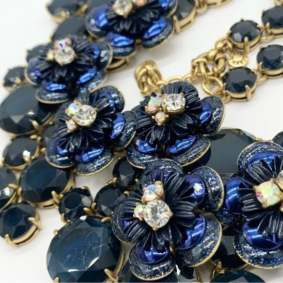 J. Crew Midnight Floral Navy Necklace - Picture 2 of 7